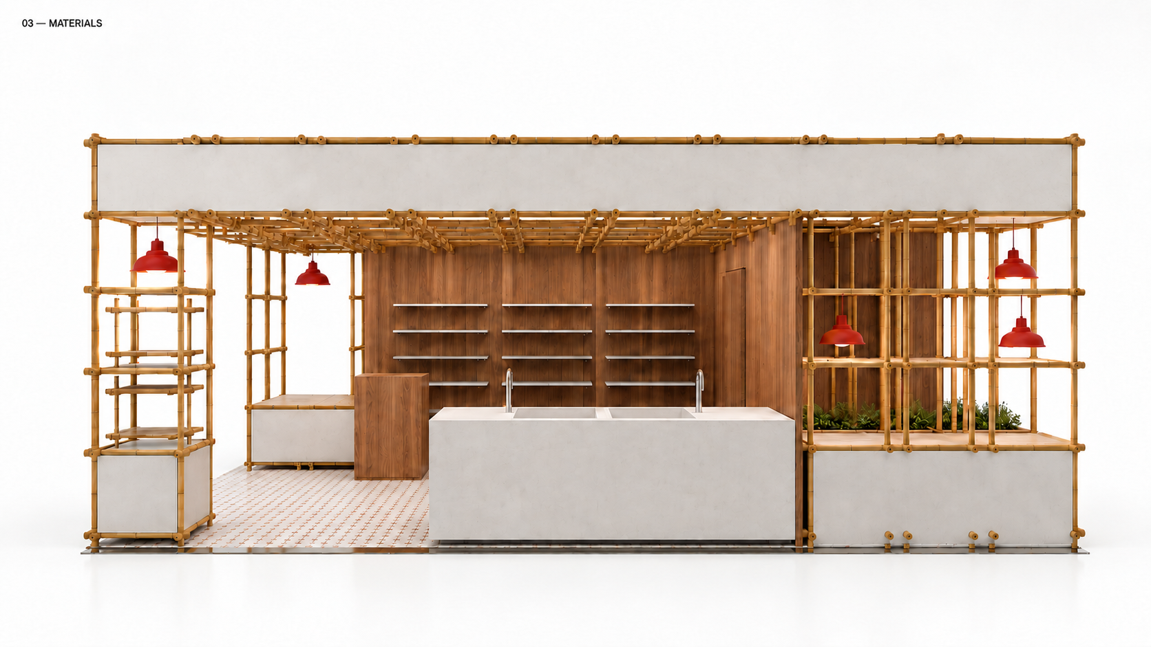 Bamboo, timber and mineral finishes